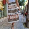 vintage 100% cotton patterned midi lightly pleated skirt