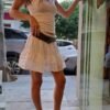 vintage white mini skirt with frills