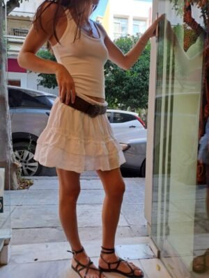 vintage white mini skirt with frills