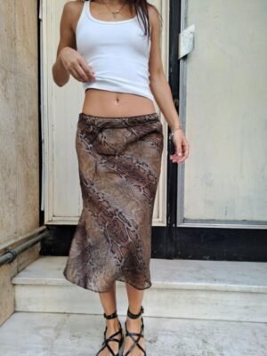 90's vintage animal print misi skirt