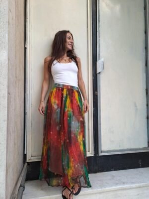 vintage boho viscose maxi skirt