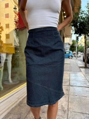 90's vintage denim midi skirt