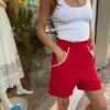 vintage red bermuda shorts