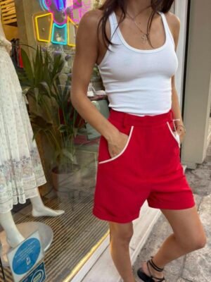 vintage red bermuda shorts