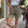 vintage denim khaki bermuda shorts