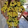 vintage sheer floral lilly shirt one button