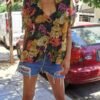 vintage floral sheer shirt