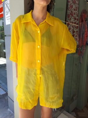 vintage sheer yellow shirt