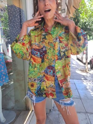 vintage silk crazy patterned shirt