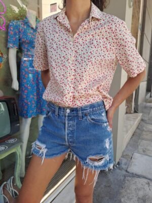 vintage beige floral shirt