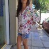 vintage white floral shirt