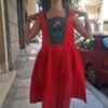 vintage red dirndl/milkmaid dress