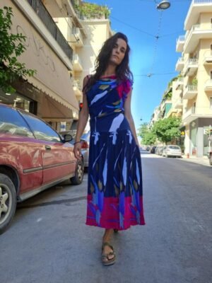 80's vintage maxi gauffret dress