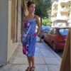 80's vintage floral psychedelic midi dress