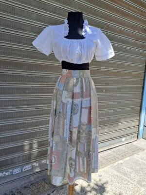 80's vintage patterned maxi skirt