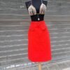 vintage A line red denim skirt