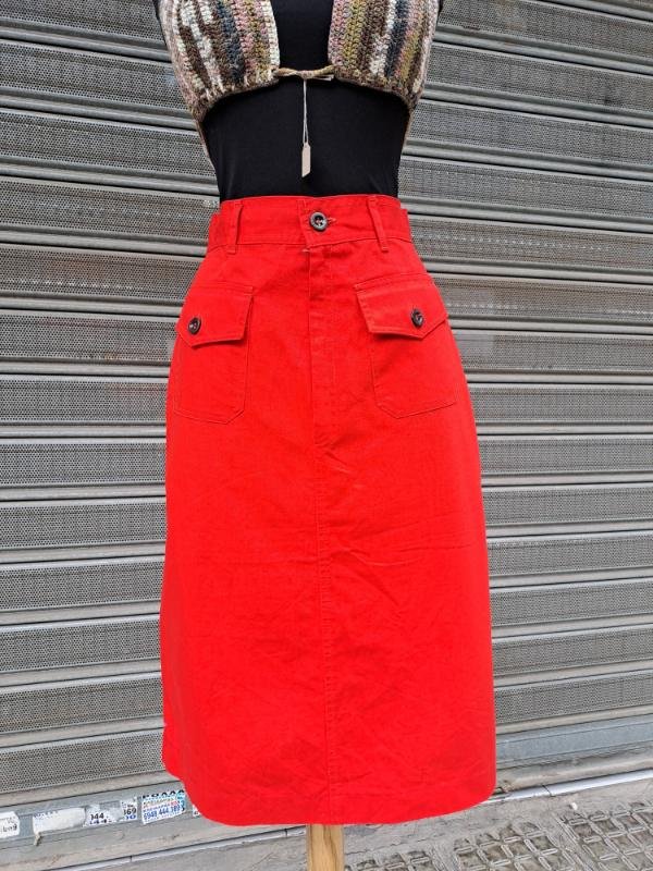 vintage A line red denim skirt - Image 3