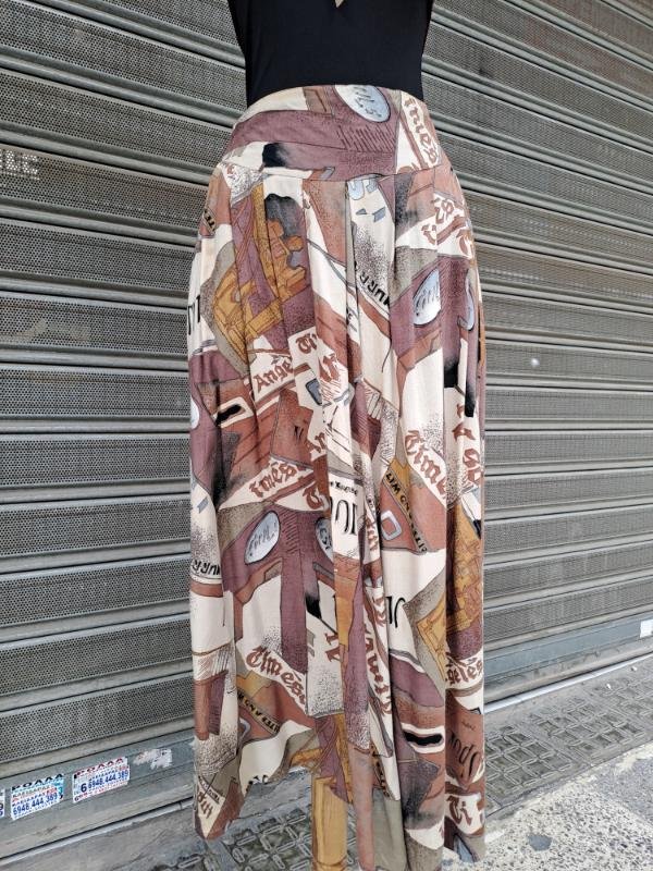 80's vintage patterned midi skirt - Image 3