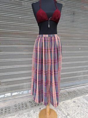 vintage plaid maxi skirt
