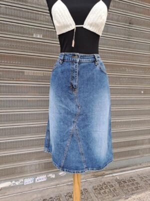 Alternative view of vintage denim A line midi skirt