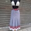 vintage petit carreaux midi skirt with belt