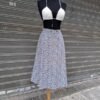 70's vintage A line floral midi skirt