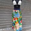 80's vintage viscose floral midi skirt