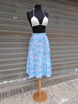 70's vintage pleated midi skirt