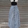 vintage cotton plaid maxi skirt with buttons