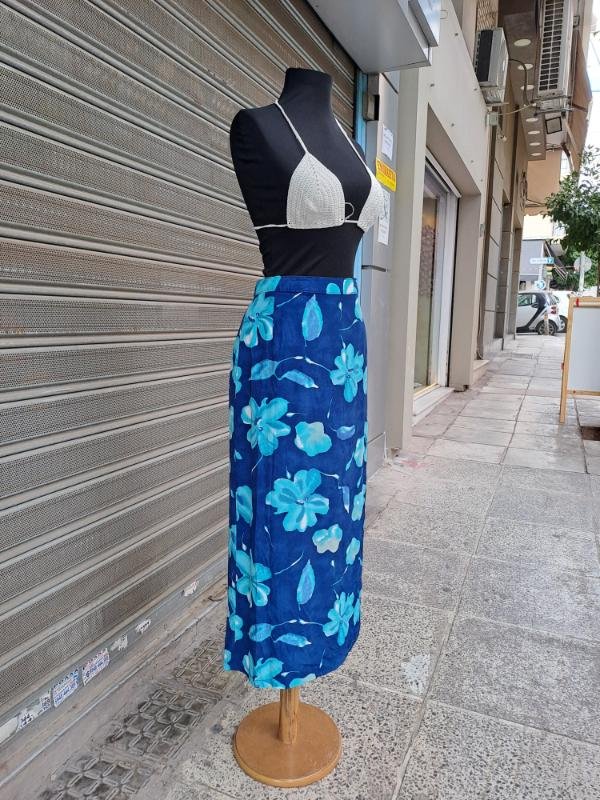 vintage cotton floral wrap skirt - Image 4