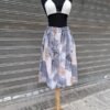 vintage patterned midi skirt