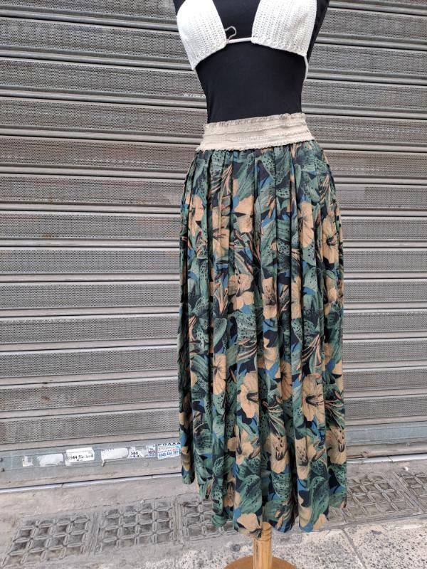vintage viscose floral maxi skirt - Image 3