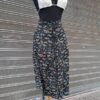 70's vintage cotton floral skirt with buttons