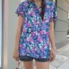 vintage viscose floral shirt (pink,purple,lilac)
