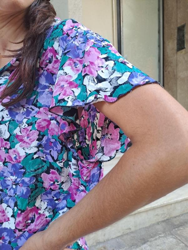 vintage viscose floral shirt (pink,purple,lilac) - Image 3