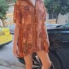 vintage Rene Derhy viscose boho shirt with back buttons