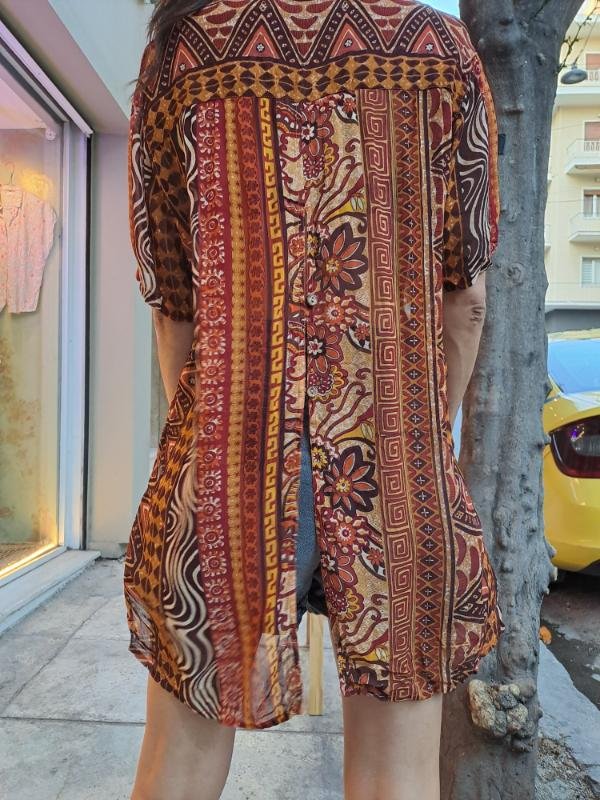 vintage Rene Derhy viscose boho shirt with back buttons - Image 6
