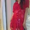 vintage Rene Derhy sheer red shirt