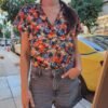 vintage black floral shirt