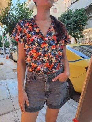 vintage black floral shirt