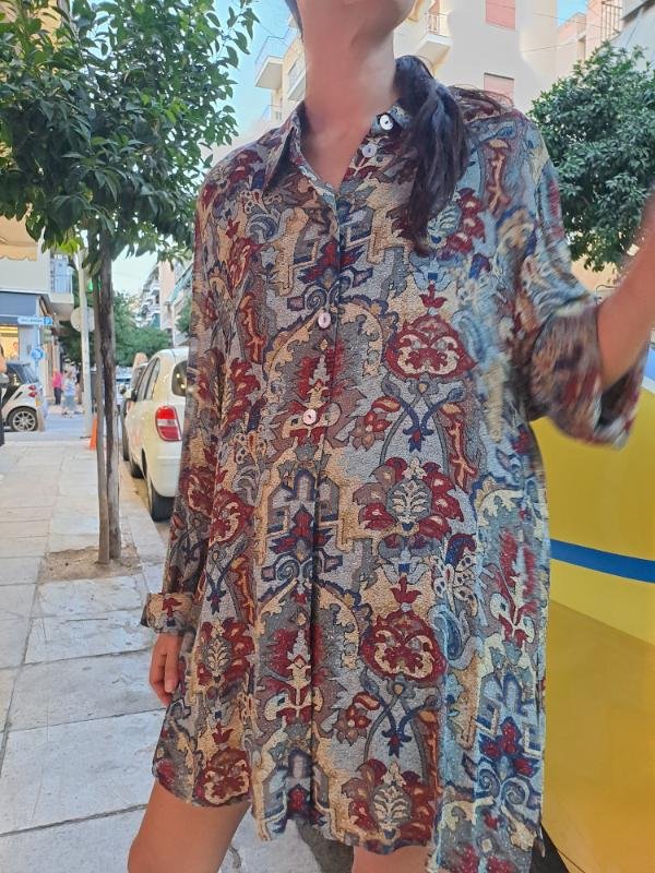 vintage sheer patterned shirt - Image 6