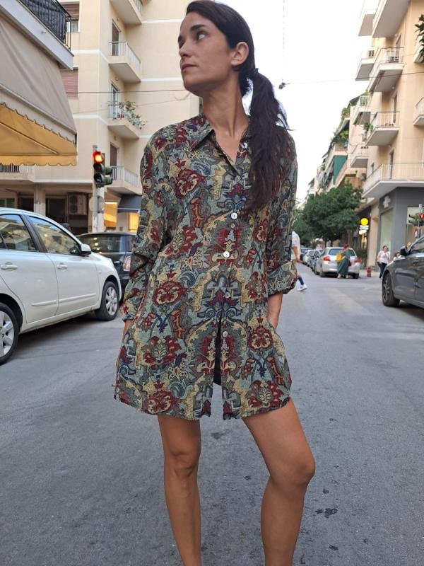 vintage sheer patterned shirt - Image 7