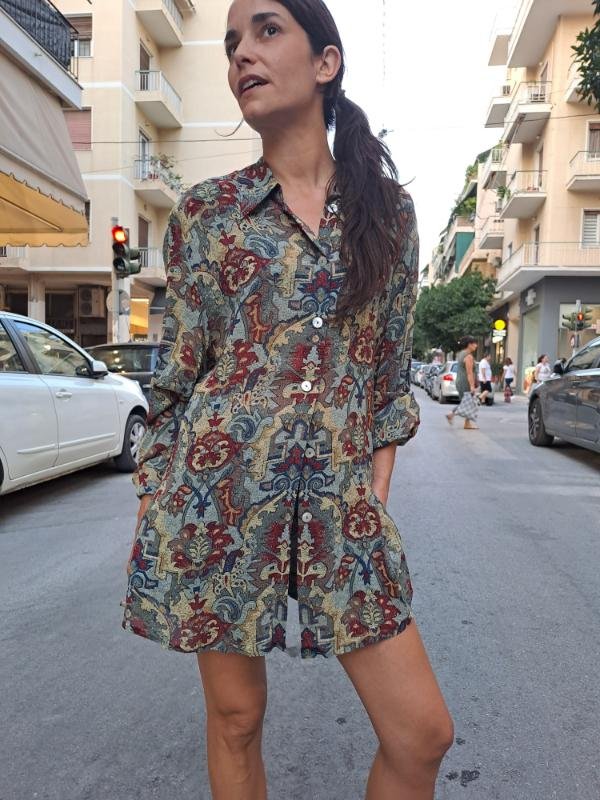 vintage sheer patterned shirt