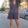 vintage sheer patterned shirt sleeveless