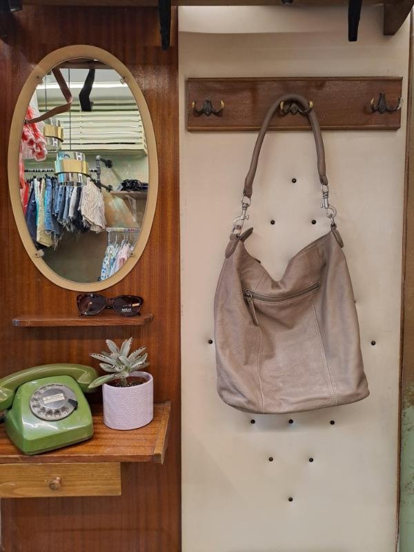 vintage leather nude shoulder bag - Image 3