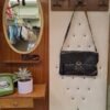 vintage croco black shoulder bag