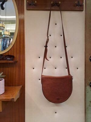 vintage leather light brown half moon/shoulder bag