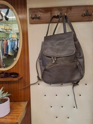 vintage leather brown back pack