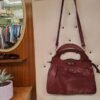 vintage leather burgungy hand/shoulder bag