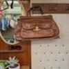 vintage leather light brown hand bag